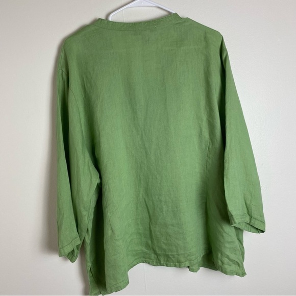 David Brooks Linen Button Front Top Lagenlook - Picture 6 of 11